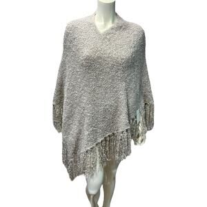 New with Tags Creamy Tan Fringe Shawl Wool, Mohair, Acrylic, One Size